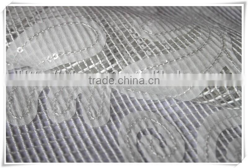 Hot sales 100 white polyester lace fabric solid for fashion ladies' wear