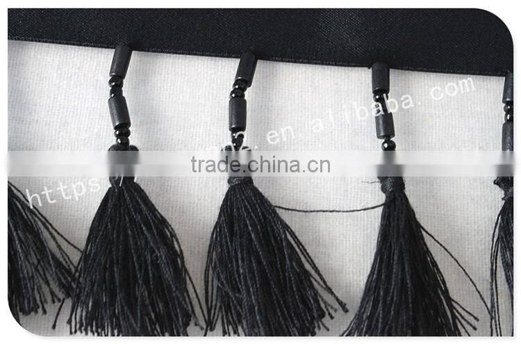 Nice design 8cm width handmade beaded fringe bag accessories