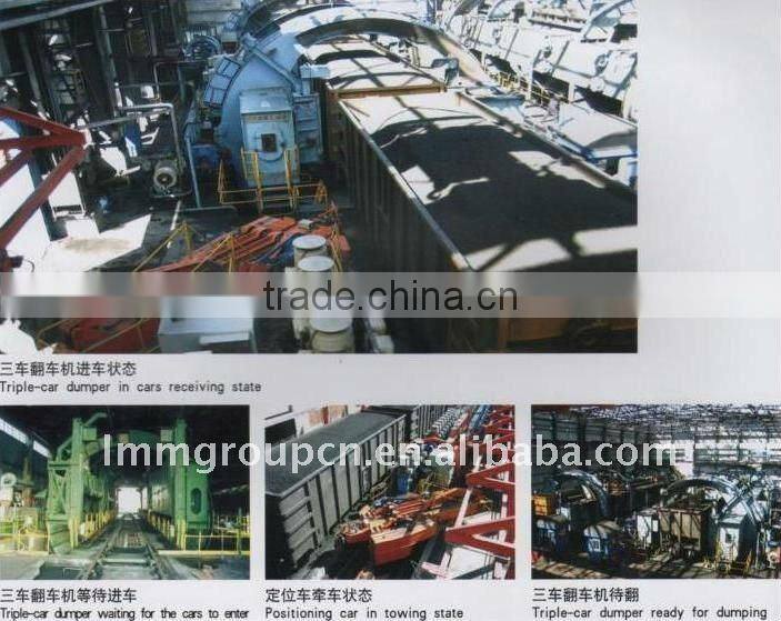 "O" type dual rotary railcar dumper with side arm charger for cement plant