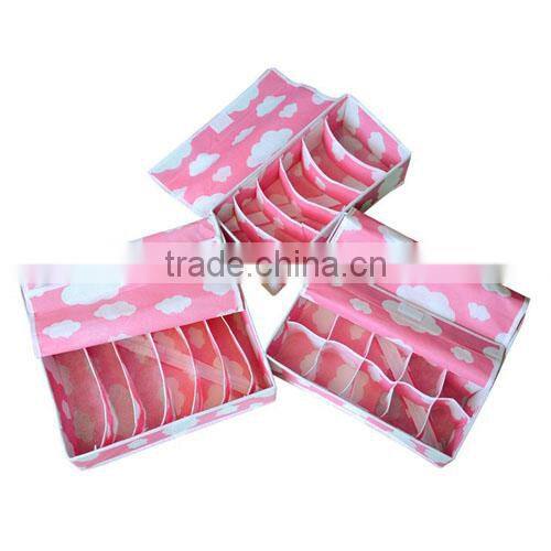 Laminated Nonwoven Floral Print Bra Organizer Set with 3 pcs (BMZ009)