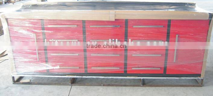 Steel work bench with drawers