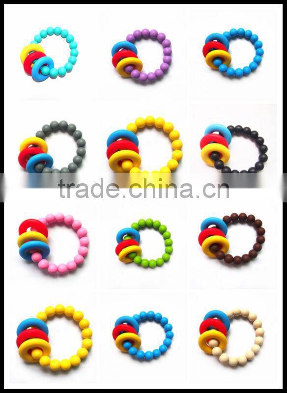 China silicone bead supplies Baby chewable bracelet