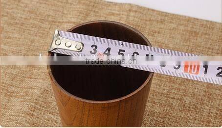 Wooden cylinder shaped tea mugs