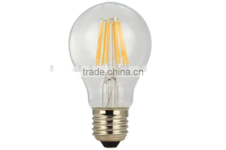 A60 filament tunable 800lm 8w replacement 60w E27 crystal decoration lamp with CE approved