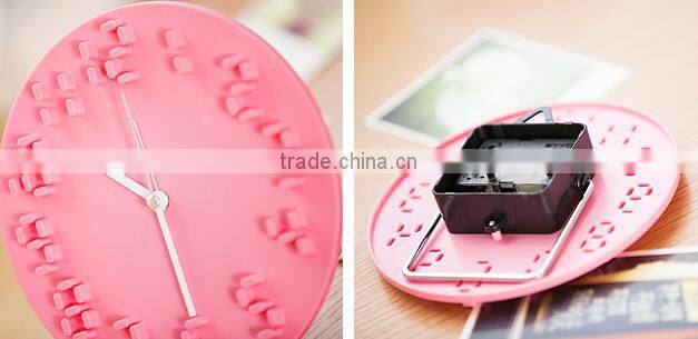 fashion modern round candy color alarm clock tic tok clock