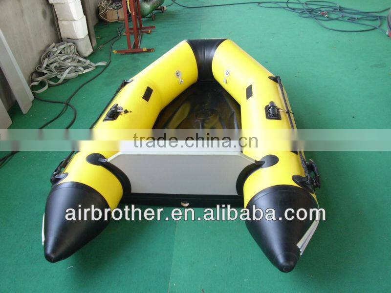 yellow aluminum pvc inflatable boat
