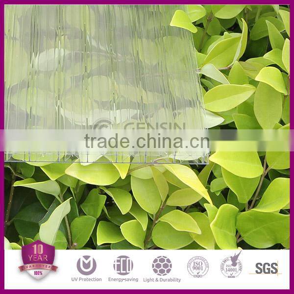 Polycarbonate Multi-wall Partition Panel For Indoor Decoration High Light Transmission Three Walls X-structure core Durable