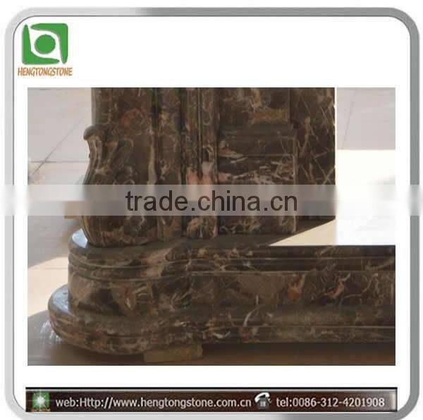 Coffee Color Stone Carved Figure Fireplace