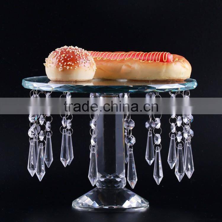 Newest selling trendy style pretty crystal cake stand wholesale