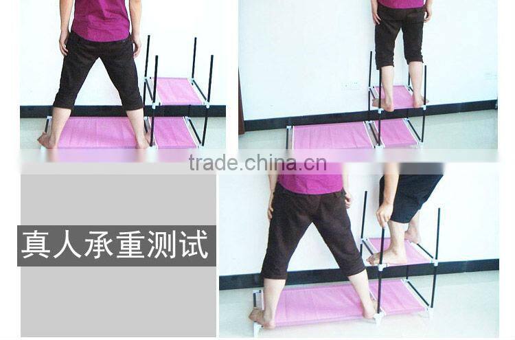 Double Canvas effect Wardrobe Clothes Rail Storage in Beige New Robust Model by Designer