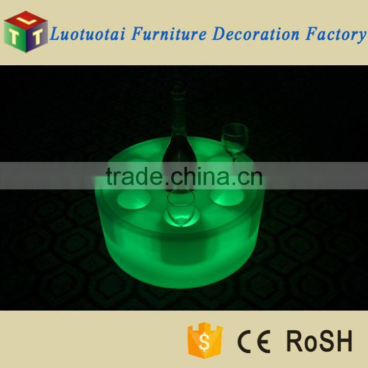 Factory sale plastic waterproof champagne led ice bucket/wine tray for outdoor use