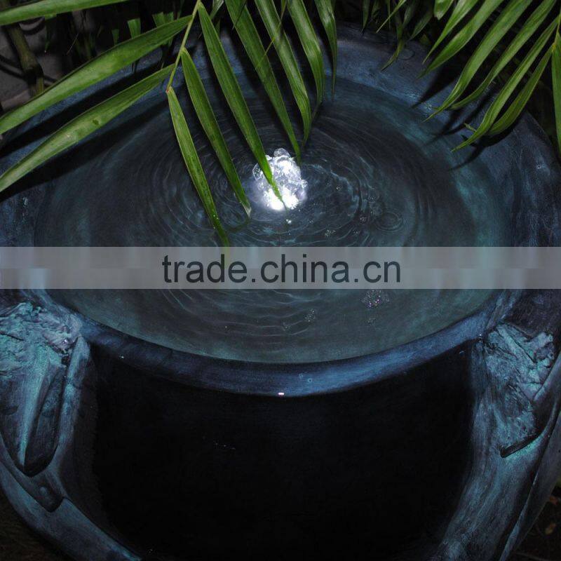 Decorative Resin Large Pot Electric LED Patio Garden Water Fountain