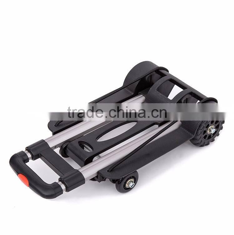 Upgrade Folding Shopping Cart with 4 Wheels/Lightweight Aluminum Cube Folding Luggage Cart/ Portable Hand Trolley