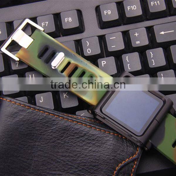 nice design silicone camouflage watchband for mens watch