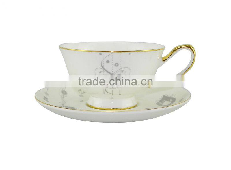 New Product 200ml Bone China European Style coffee cup with Saucer Set for Promotion Gift