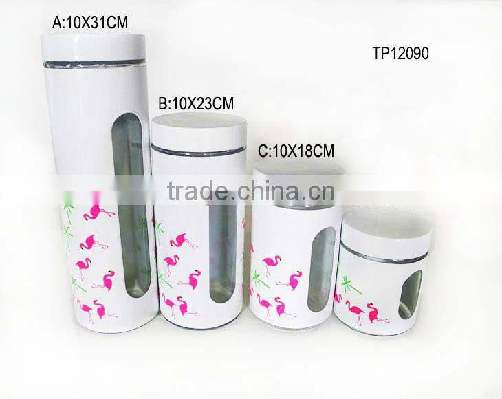 white spraying decal plastics glass cookie jar/mason jar