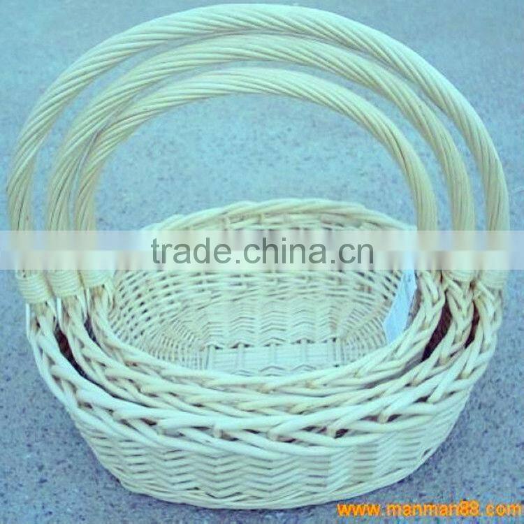 beautiful Christmas decoration wicker gift basket with handle