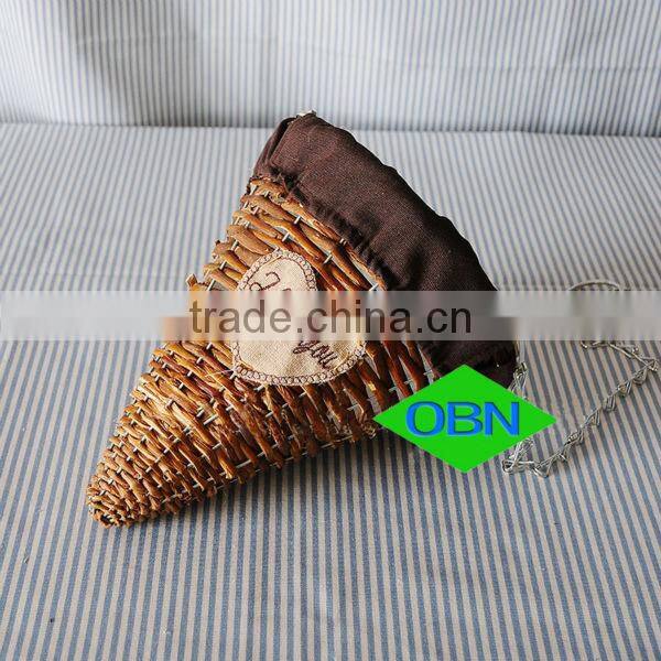 Hot sale wicker decor wholesale rattan flower basket hanging basket