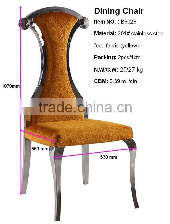 B8028 modern antique velvet steel chairs for wedding