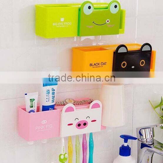 wholesale new design plastic cartoon toothbrush holder toothpaste holder bathroom set