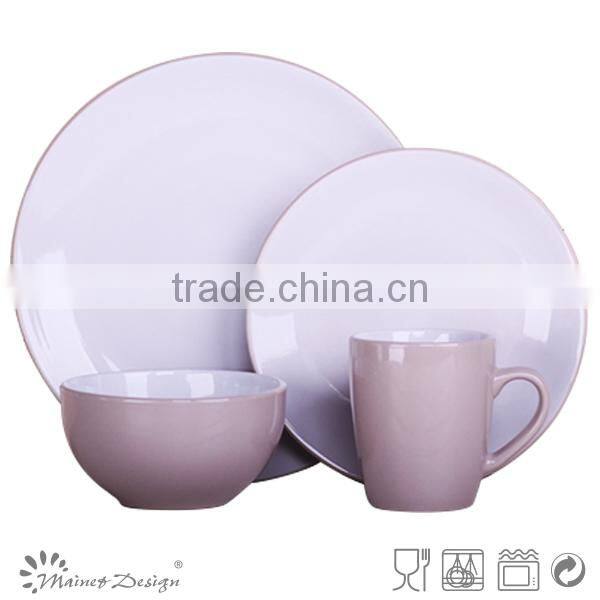solid color grey color and white color tableware set