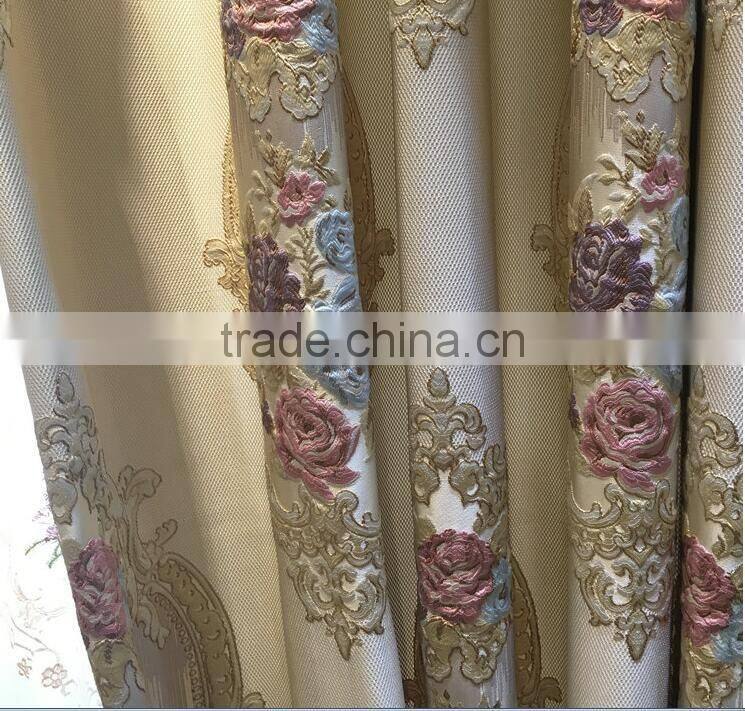p-8637 European window shade purple curtain fabric bedroom living room floor floating curtains customized curtain fabric