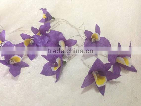 20 Battery Powered LED Purple Orchid fairy lights for party and decoration