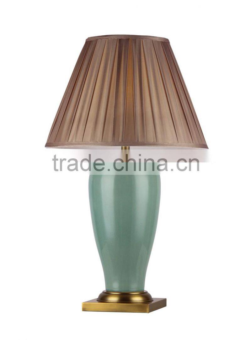 BISINI Antique Green Ceramic Livingroom Desk Lamp