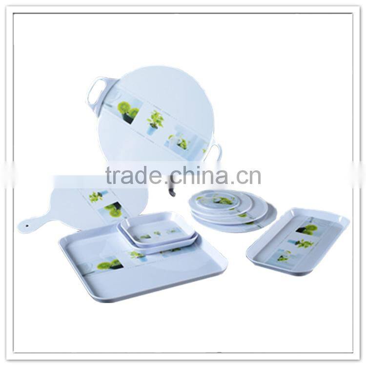 Portuguese style factory price beautiful print plastic hd designs dinnerware
