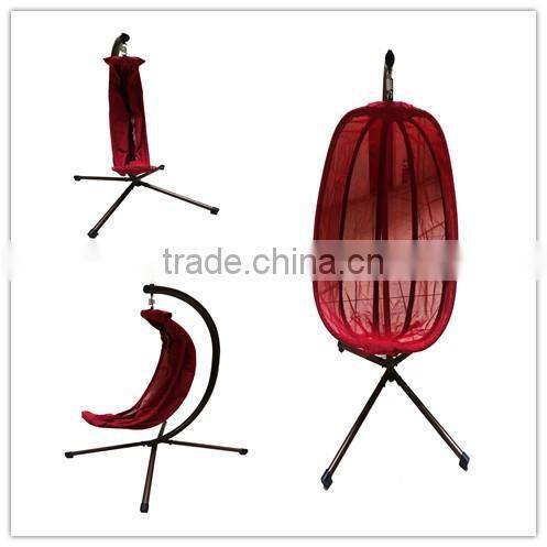 Customized red teslin hanging egg chair for relax for hot sale