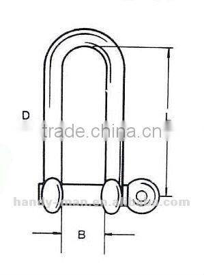 Marine Hardware Stainless Steel Long Type D Shackles