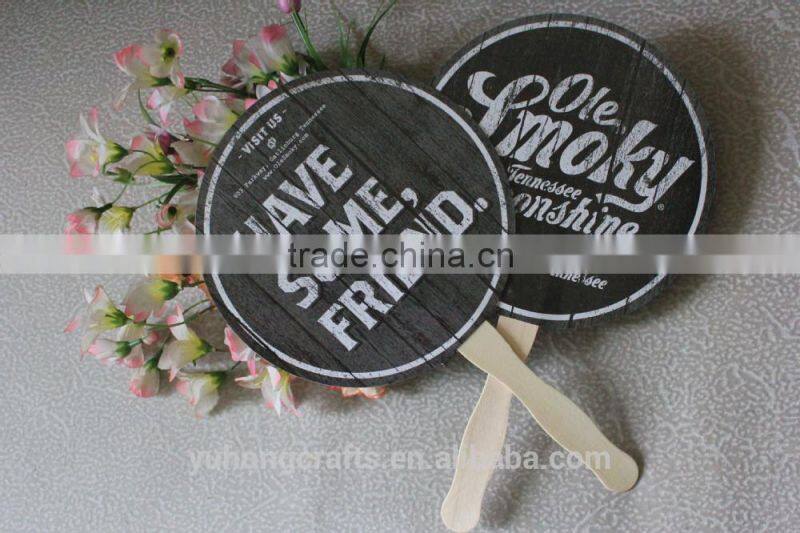 Customized paper fan with wood handle