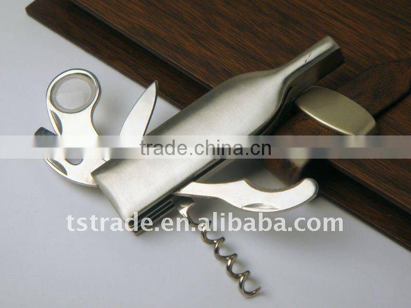 multifunction opener keychain bottle opener novelty stainless steel durable fashion stainless steel red wine opener KH002A