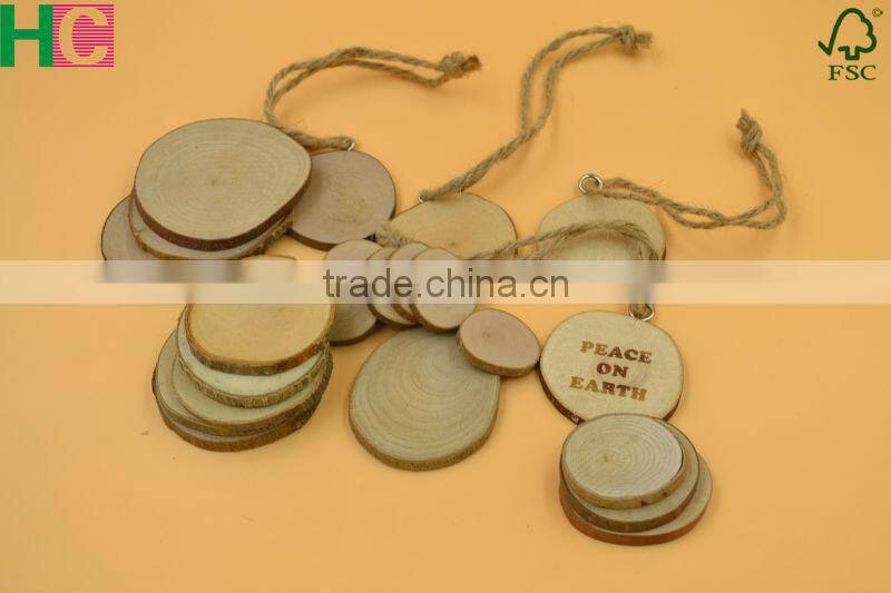 wood snow slices for Christmas tree decoration