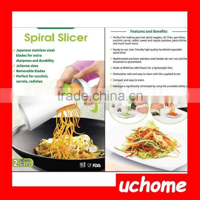 UCHOME 2017 Hot Selling Vegetable Spiral Slicer Spiral Slicer For Ktichen