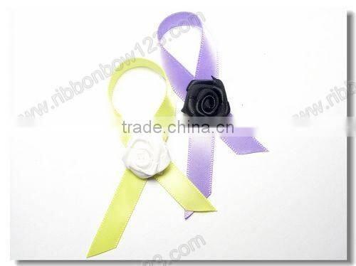 awareness satin ribbon bow ribbon rose flower