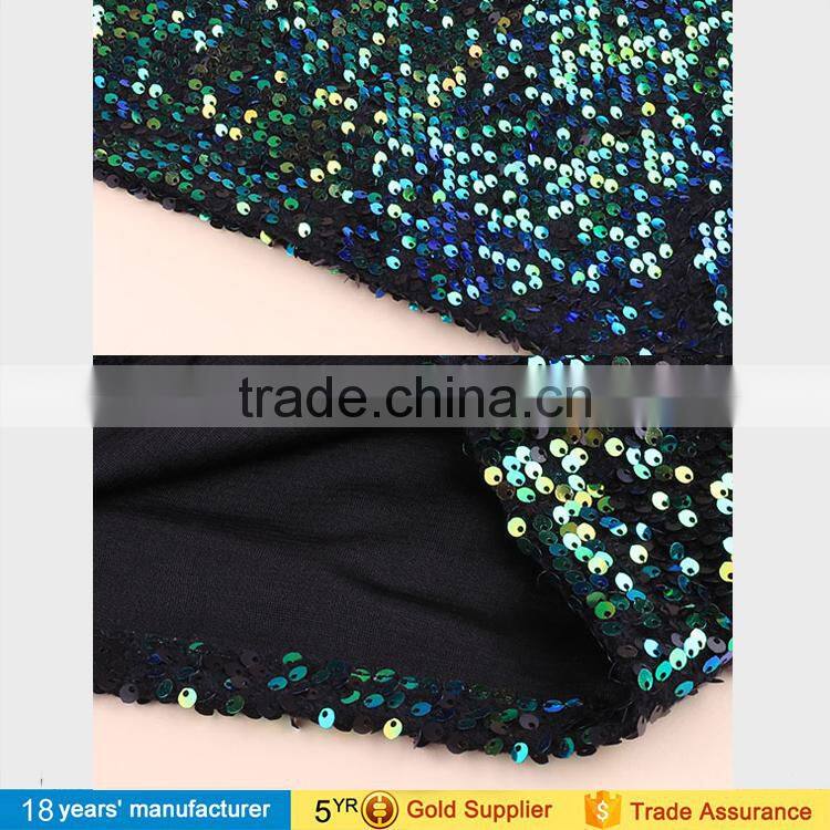 2017 sexy round neck long sleeve slim bodycon shinny bling winter party night prom sequin mini dresses for women lady