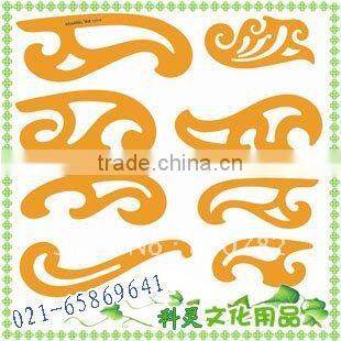 Shanghai Kearing Brand Yellow Transparent Drafting Template French Curves For Art