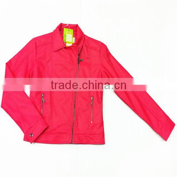 2015 New Design Women Welding Leather Jacket