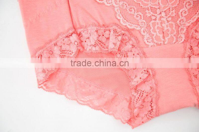 Custom Best Quality 95% Cotton 5% Spandex with Lace Sexy Fancy Woman Underwear