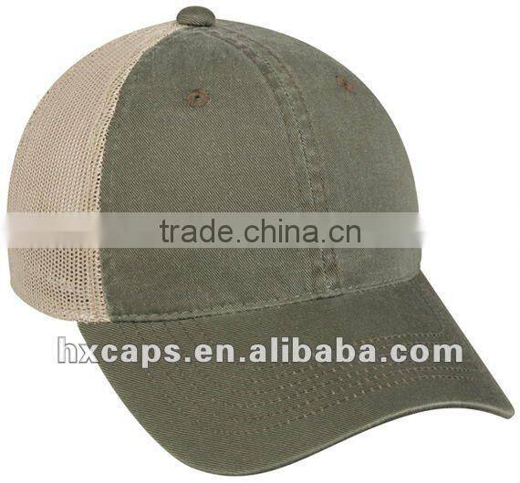 Blank two colors cotton twill mesh snapback baseball cap