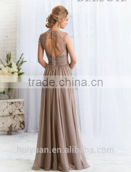new designer deep v neck chiffon A-line embellished dress backless