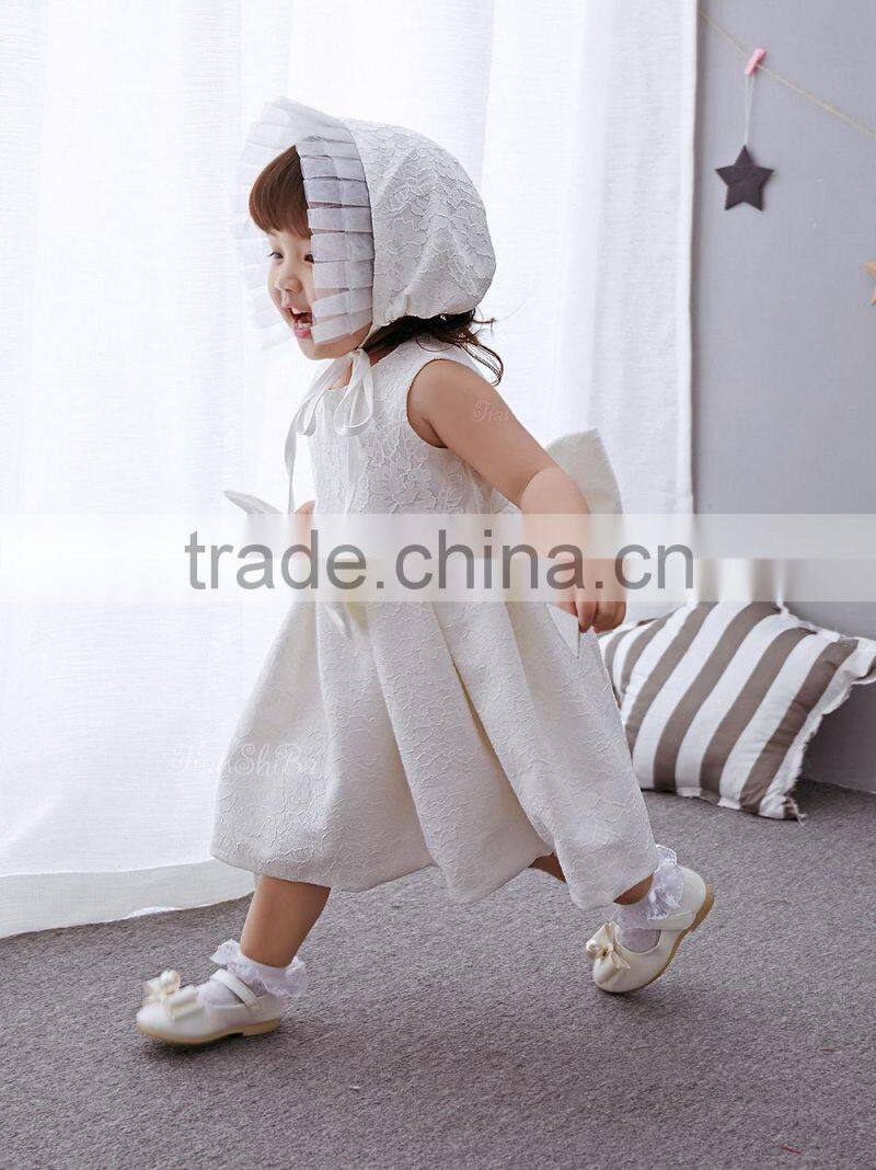 Baby Clothes wholesale Hot sale chiffon cheap 2017 baby clothing Children's Boutique sleeveless summer white flower girl dress