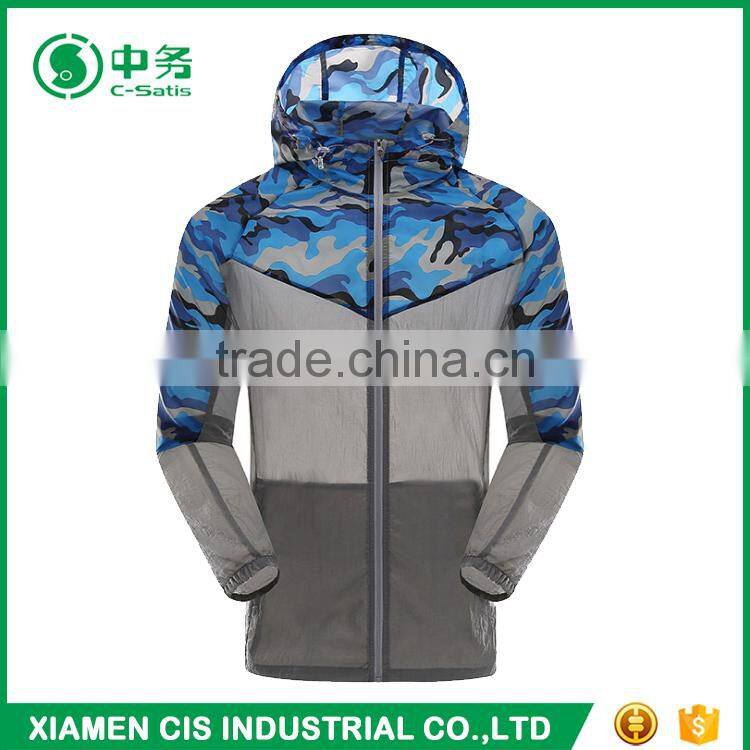 Factory Direct Lightweight Unisex Camo Printed Skin Windbreaker Jacket