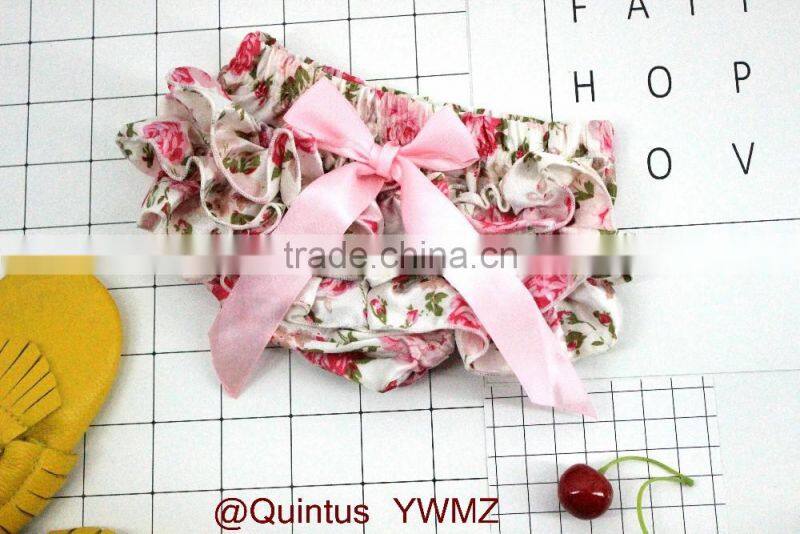 Ruffle shorts for baby girl pink flowers bloomer newborn baby clothes China supplier