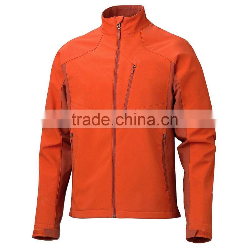Hot sale custom design breathable orange softshell jacket