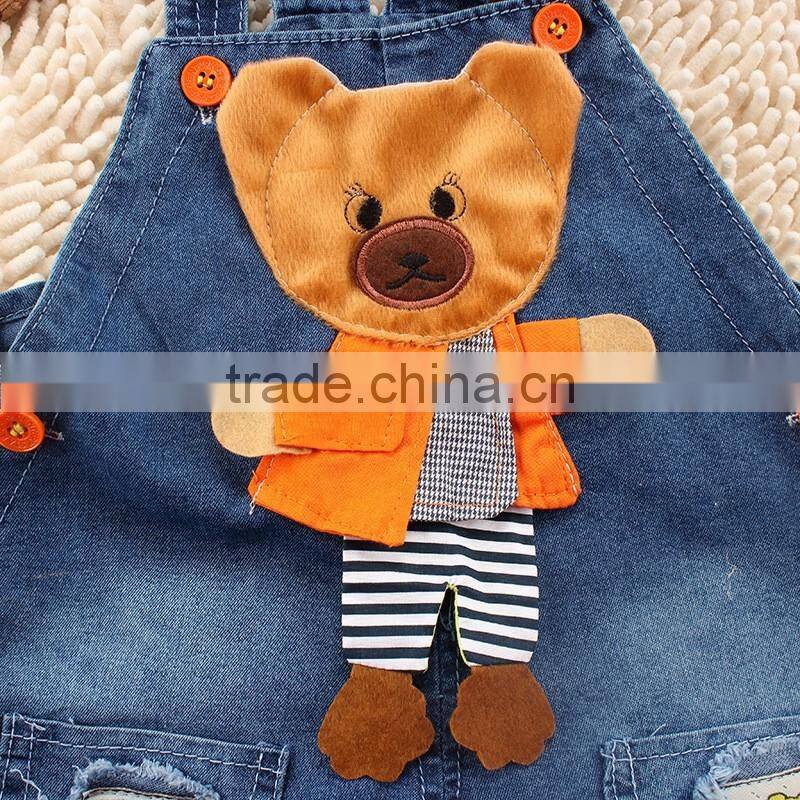 Fashion Baby Summer Pants Children Denim Short Overalls Kids Strap Jeans Pants
