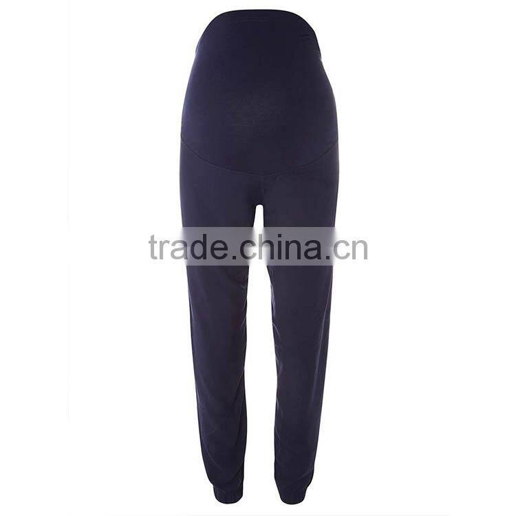 Navy Woven Overbump Wholesale Maternity Leggings Clothes