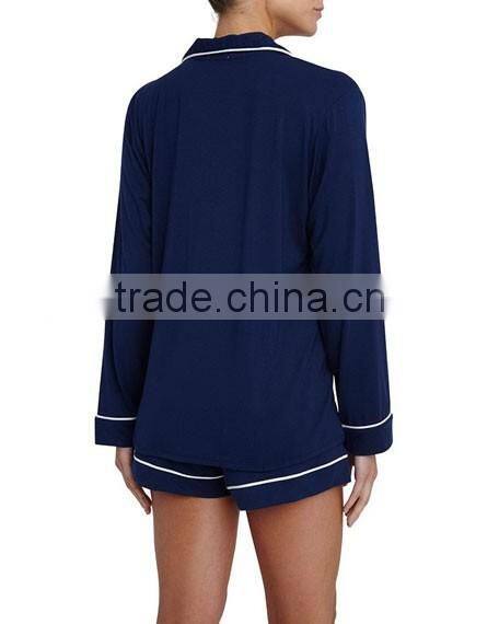 Plain pullover pajamas for women wholesale Modal/spandex fabric sleepwear