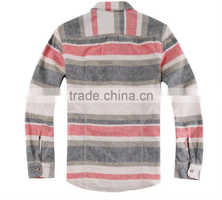 New fashion style young man linen & cotton Long sleeve men shirt